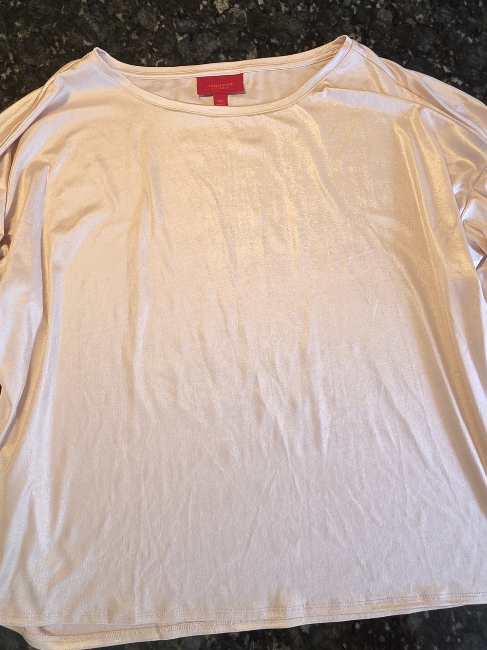 Jennifer Lopez Light Pink Long Sleeve Boatneck Top
